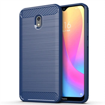 Чехол Soft Touch Polished Carbon для Xiaomi Redmi 8A ТПУ бампер синий