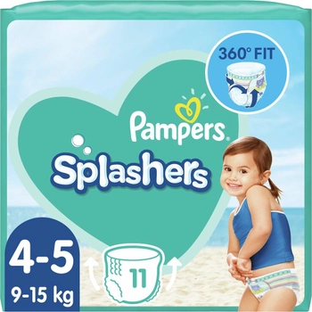 Pieluchy do pływania Pampers Splashers Rozmiar 4-5 (9-15 kg) 11 szt. (8001090698384)