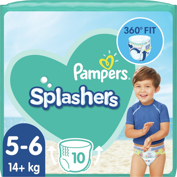 Pieluchy do pływania Pampers Splashers Rozmiar 5-6 (14+ kg) 10 szt. (8001090728951)