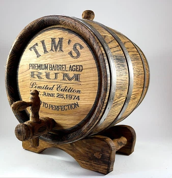 Дубовая бочка Barrels «Tim's» из колотого дуба для виски обручи нержавеющая сталь 10 л