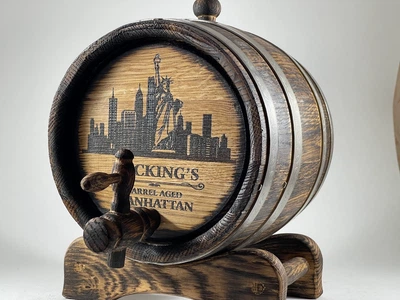 Дубовая бочка Barrels «Thacking's» из колотого дуба для виски, вина, самогона и коньяка обручи нержавеющая сталь 5 л