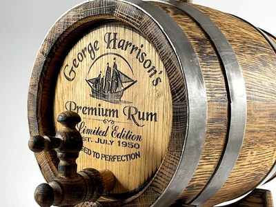 Дубовая бочка Barrels «George Harrison's» из колотого дуба для виски, вина, самогона и коньяка обручи нержавеющая сталь 2 л