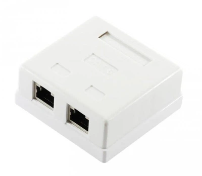 Розетка RITA STP 8P8C RJ45 2 порти Cat-6, накладна Біла Q300