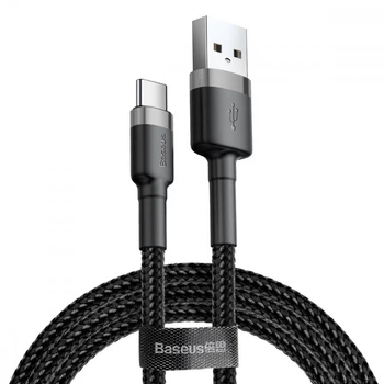 Кабель Baseus cafule Cable USB For Type-C 2A 3m Gray+Black (CATKLF-UG1)