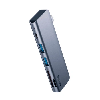 USB-хаб Baseus Harmonica Five-in-one HUB Adapter Gray