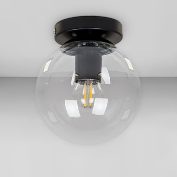 Люстра потолочная лофт Light House LS-18638F-1 BK+CL черная, плафон прозрачный