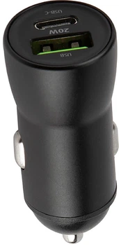 Автомобильное зарядное устройство Maxlife MXCC-04 PD3.0 + QC3.0 Car Charger 1xUSB-C 1xUSB 20W Black