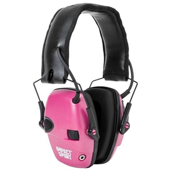 Навушники активні шумоподавлюючі Impact Sport BOLT R-02523 Pink Рожеві тактичні для стрільби