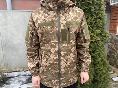 Тактична куртка Softshell армійська військова флісова куртка колір піксель софтшел розмір 46 для ЗСУ 46-01