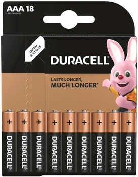 Лужні батарейки Duracell AAA (LR03) MN2400 18 шт (5000394107557)