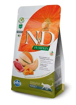 Беззерновой сухой корм Farmina N&D Grain Free Pumpkin Duck & Cantaloupe Adult Cat с уткой и тыквой для взрослых кошек, 1.5 кг