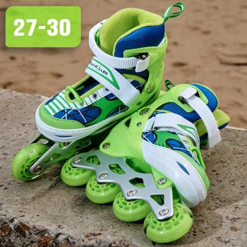 Детские роликовые коньки раздвижные ROLLER SPORT 2574 Зеленые колеса 70мм 27-30 (1661231500)