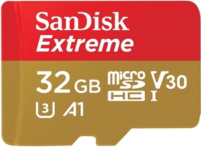Sandisk microSDHC 32GB Extreme Action A1 Class 10 V30 UHS-I U3 (SDSQXAF-032G-GN6AA)