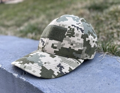 Кепка-бейсболка з бавовни з липучкою спереду для ЗСУ кепка тактична військова армійська камуфляжна Піксель