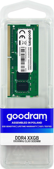 Оперативна пам'ять Goodram SODIMM DDR4-2400 8192MB PC4-19200 (GR2400S464L17S/8G)