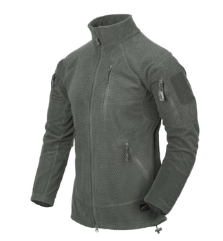 Кофта Alpha Tactical Jacket - Grid Fleece Helikon-Tex Foliage Green (Серый) 3XL Тактическая мужская
