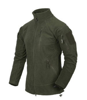 Кофта Alpha Tactical Jacket - Grid Fleece Helikon-Tex Olive Green XL (Фліска) Тактична чоловіча