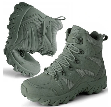Чоловічі водонепроникні черевики ідельне взуття для армії високий захист і комфорт довговічність Олива 45 розмір (Alop)