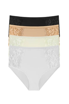 Трусики слип, 4 штуки Anabel Arto 8(4XL) черный белый шампань бежевый (36762) (82261)
