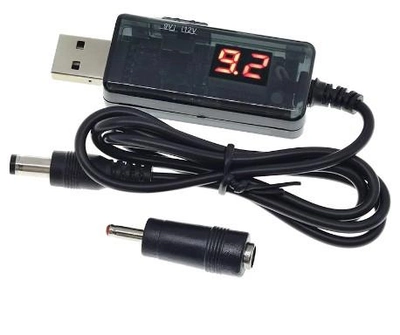 Повышающий преобразователь USB 9-12 Вольт 5,5*2,1мм+3,5x1,35 мм 