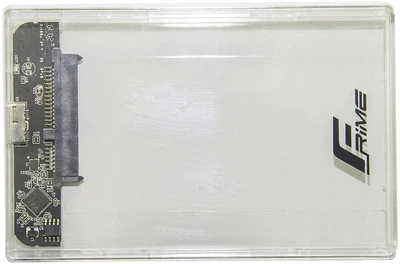 Зовнішня кишеня Frime для 2.5" SATA HDD/SSD Plastic USB 3.0 Clear (FHE80.25U30)