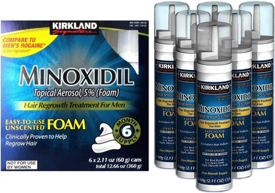 Пена Kirkland Minoxidil 5% для роста волос и бороды 6 флаконов (96619929221) 