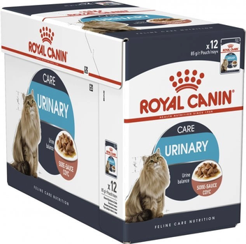 Opakowanie mokrej karmy dla kotów Royal Canin Urinary Care przy problemach urologicznych 85 g x 12 szt (9003579000359)