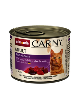 Вологий корм для кішок Animonda Carny Adult з яловичиною та ягням 200 г (4017721837057)