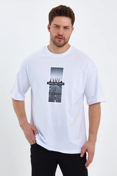 Футболка оверсайз с принтом Trend Collection 2104 Белый XL