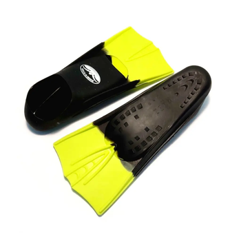 Ласты для плавания в бассейне Sprinter короткий силикон черный/салатовый size 30-32