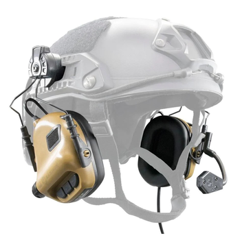 Активные наушники EARMOR M32H mod3 Койот с Микрофоном для шлема Fast