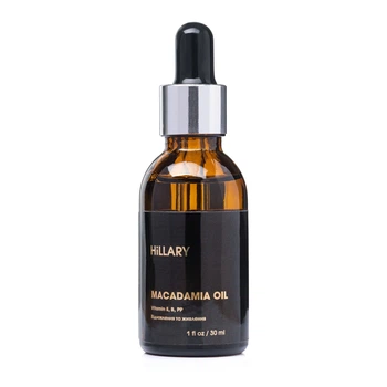 Органічна нерафінована олія макадамії холодного віджиму Organic Cold-Pressed Macadamia Oil Hillary 30 мл