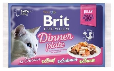 Mokra karma dla kotów BRIT Premium Mix smaków w galarecie 4x85g (8595602519392)