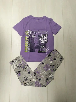 Пижама (футболка+штаны) New York City фиолетово-серая Primark 134см (400091658)