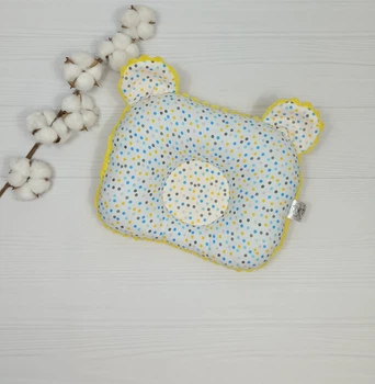 Дитяча ортопедична подушка 24×32 для новонароджених a.l.babybox Горох кольоровий Жовтий