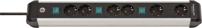 Удлинитель Brennenstuhl Premium-Alu-Line Technics 6 розеток 3 выключателя 3 м (1391030601)