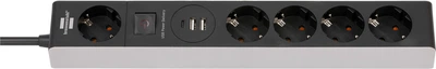 Przedłużacz Brennenstuhl Premium-Line 5 gniazdek, ładowanie USB 1.5 m (1159780615)