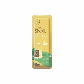 Ночная маска для лица с экстрактом улитки муцина Laikou Snail Sleeping Face Mask, 3 мл
