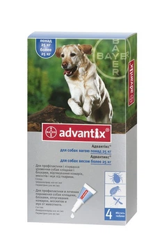 Краплі BAYER Advantix (Адвантікс) для собак вагою 25-40 кг 1 піпетка 4 мл