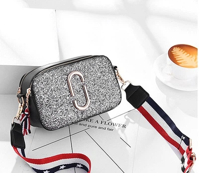 Модна жіноча сумочка клатч, маленька сумка через плече в стилі Marc Jacobs Червоний Срібло блискітки