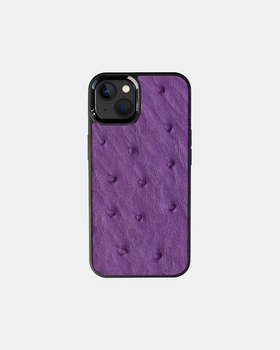Чохол Kartell із фіолетової шкіри страуса з фолікулами для iPhone 13
