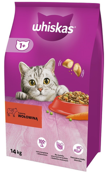 Sucha karma dla kotów WHISKAS z wołowiną 14 kg (5900951014345)