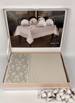 Скатерть Set Maison D'or Magnole Flower 155х270+8psc Stone