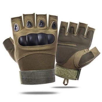 Тактичні рукавички Oakley відкриті Олива, безпалі армійські рукавички розмір L