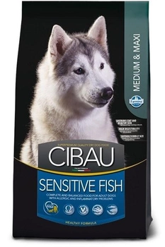 Sucha karma dla psów FARMINA Cibau Sensitive z wrażliwym układem pokarmowym z rybami 12+2 kg (8010276031037)