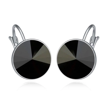 Серьги с кристаллами Сваровски 17858 2,5см*15мм Черный