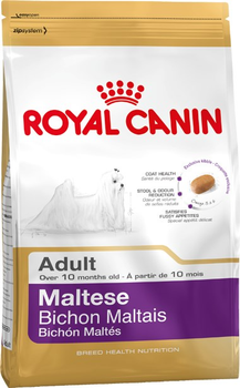Сухий повнораціонний корм для дорослих та старіючих собак породи Мальтійська болонка Royal Canin Maltese Adult у віці 10 місяців і старше 500 г (3182550782180) (3995005)