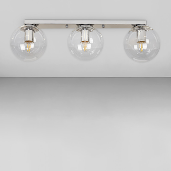 Люстра потолочная лофт Light House LS-18638F-3 CR+CL (500) хром, плафон прозрачный