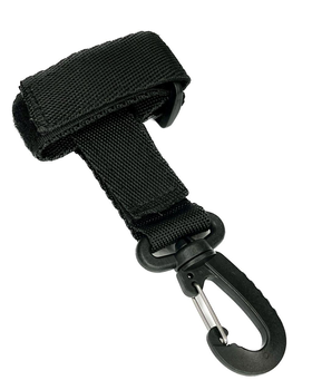 Держатель с поворотным карабином для крепления перчаток на пояс/рюкзак/плитоноска/РПС Черный