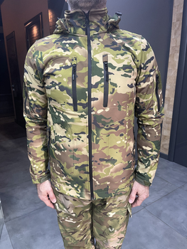 Куртка тактична Squad, Softshell, Мультикам, розмір XXL, тепла куртка флісова для військових софтшелл